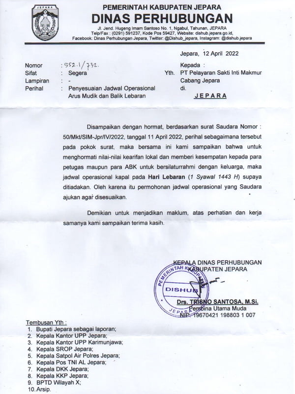 Pembatalan Express Bahari 2 Mei 2022