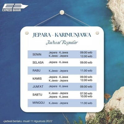 UPDATE JADWAL KAPAL KMC EXPRESS BAHARI JPR KRJ BERLAKU MULAI 11 AGUSTUS 2022